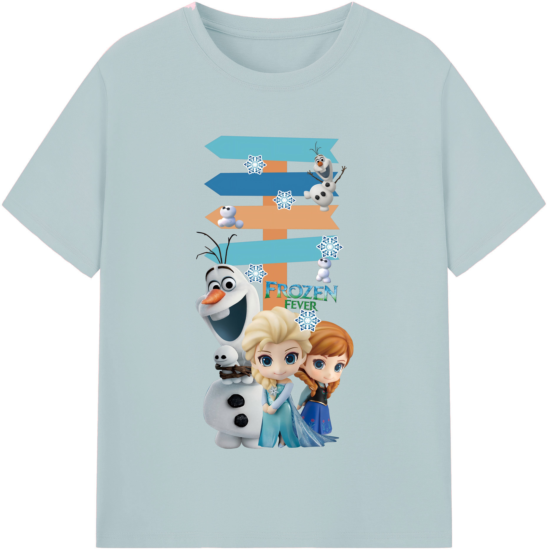 （画像用） アナと雪の女王 アンナ エルサ Frozen Anna Elsa 綿100％半袖Tシャツ（フロントプリント）